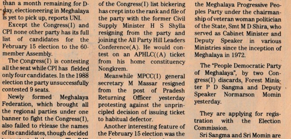 Low-key electioneering in Meghalaya